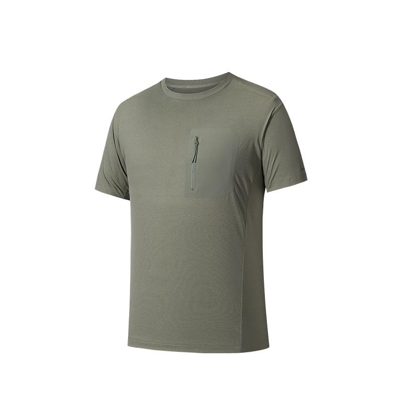 

Anta Champion Travel Series Comfortable Simple Versatile Solid Color Round Neck Moisture Wicking Short Sleeve T-Shirt Men Tops Light-Green 152530126-2 M
