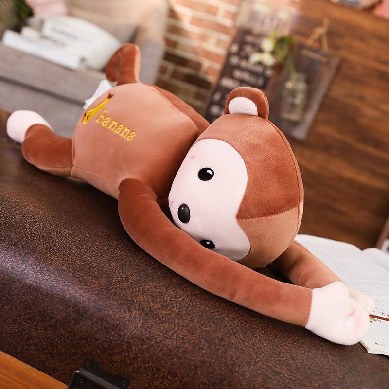 

Little monkey plush toy hanging tissue box car pumping paper box car tissue pumping car supplies 52cm темно-коричневого кольору