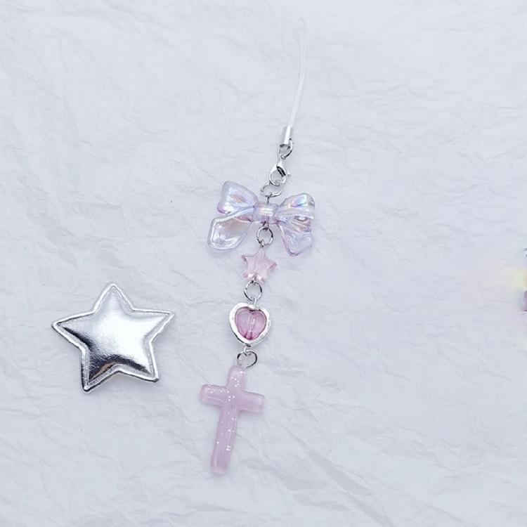 Sweet Cool Bowknot Heart Cross Hanging Pendant Phone Strap Cute Bag Decoration