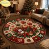 VIKAMA3D Christmas Tree Skirt Round Rug, Non-Slip Living Room Mat, Christmas Decorative Holiday Party Rug, Home Decor