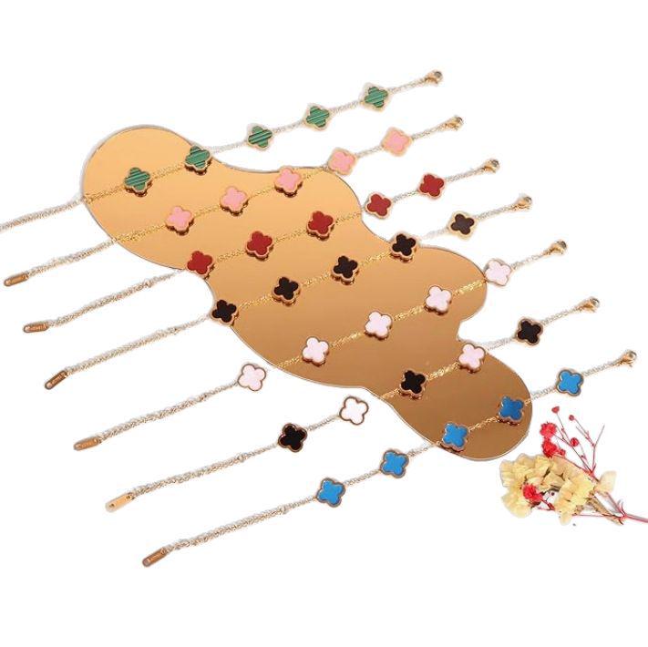 Edelstahl Kleeblatt Armband für Damen - Nicht verblassender Titanschmuck, High-End Ins-Stil