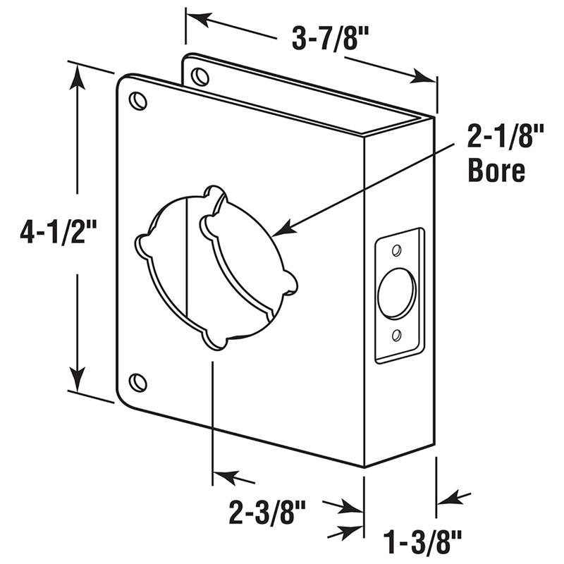 ABJI-Door Reinforcement Plate Locking 2-1/8 Inch Single Hole 2-3/8 Inch Back Plate Hole Door Reinforcement Repair Home