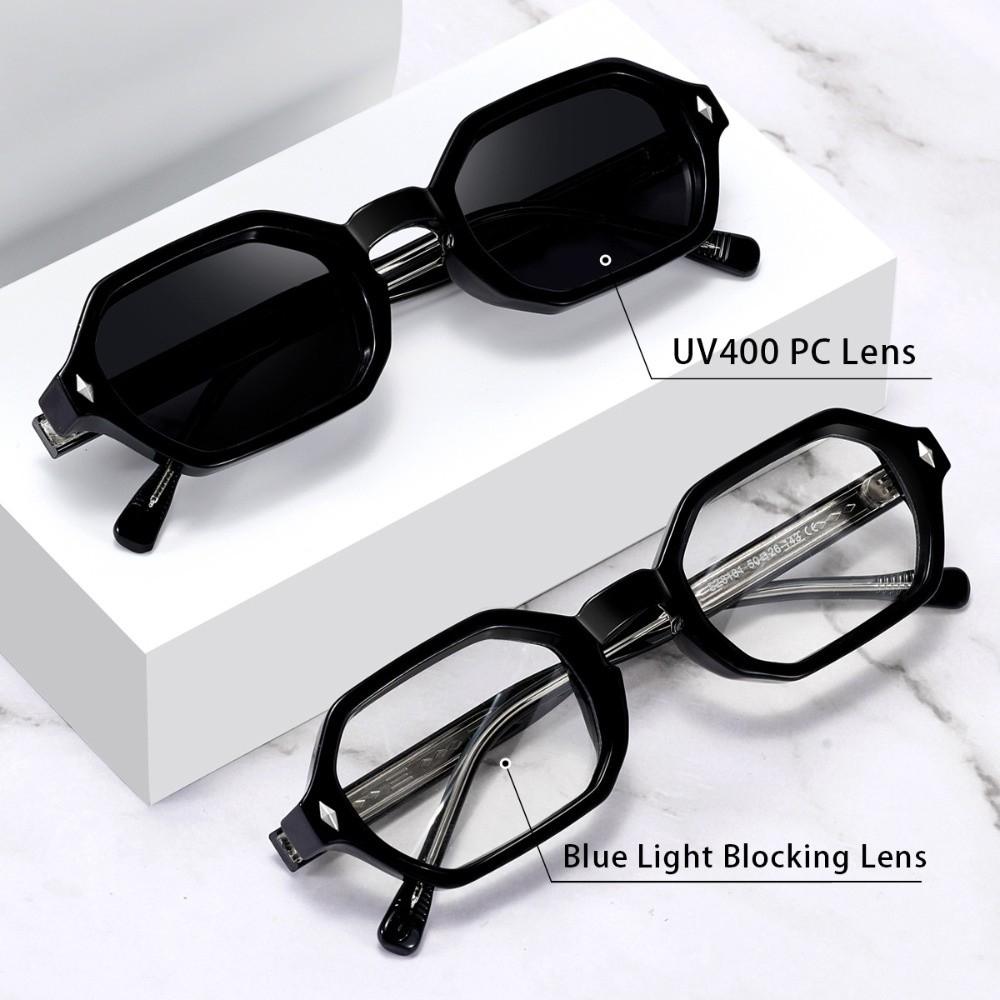 Lightweight Polygonal Sunglasses Blue-light-blocking Men UV400 Eyewear Travel