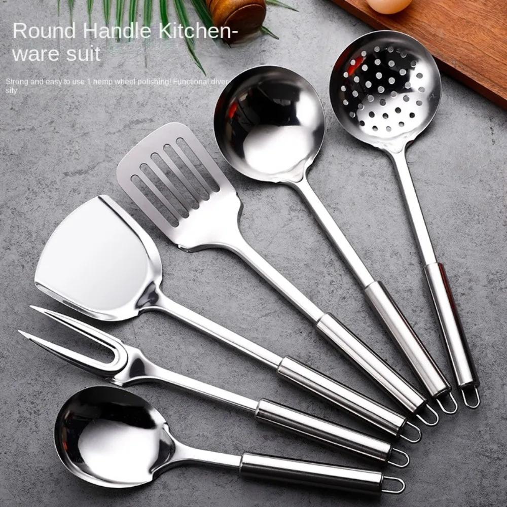 Langlebige Edelstahl-Wok-Spatel mit langem Griff, Küchenhelfer, Sieblöffel, geschlitzter Pfannenwender, Kochwerkzeuge