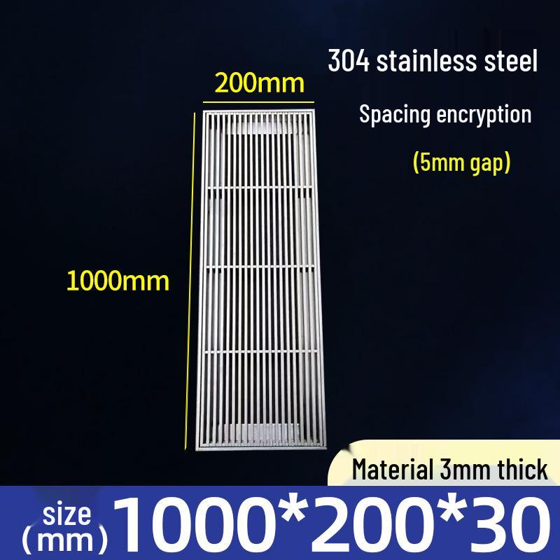 Gitterrostabdeckung aus Edelstahl 304 für Entwässerungsrinnen und Schächte.