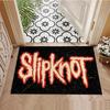 Slipknot Red Nonagram Logo Area Rug Non Slip Mat, Black Background Heavy Metal Band Carpet for Bedroom Decor