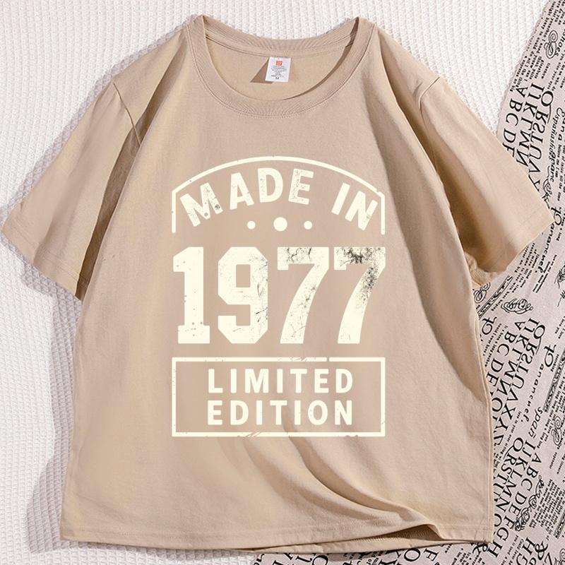 Mens Retro 1977 Limited Edition TShirt Regular Round Neck Design Clothes Comfortable Cotton Short Sleeve T Shirt Y2k Clothes