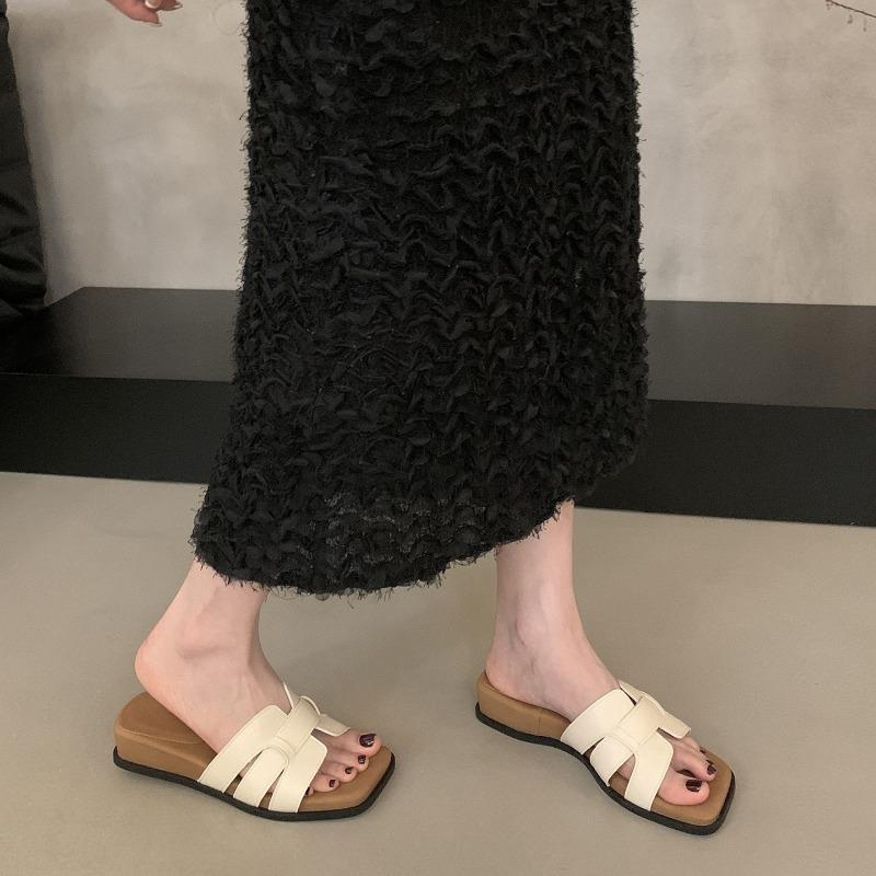 Wedge Heel Platform Slippers Women's Shoes Wear New Summer Skirt One-word Holiday Sandals