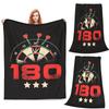 Darts Player Bullseye Dart Board Arrow Aim Blankets Soft Warm Flannel Throw Blanket Bedding for Bed Living Room Travel Home Sofa