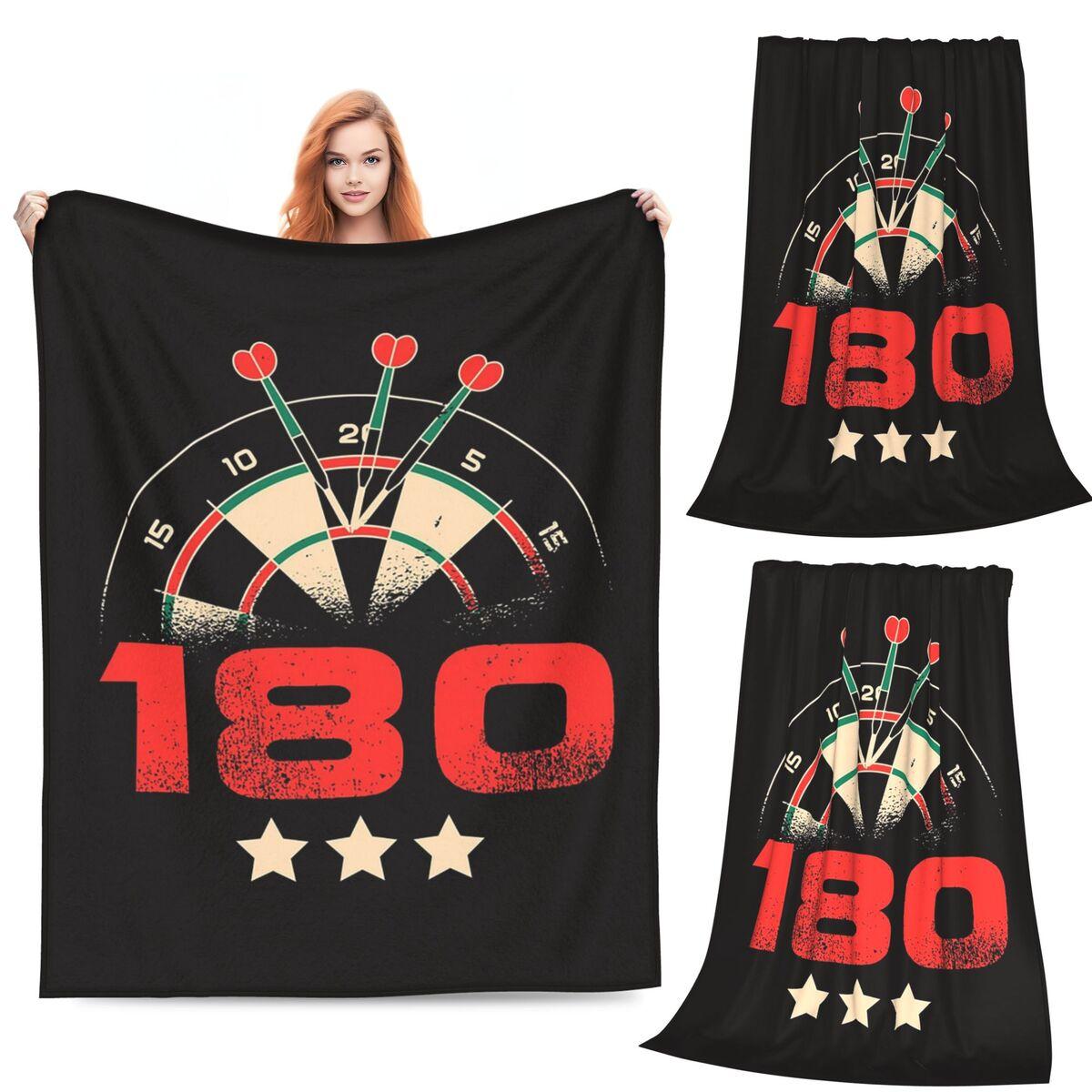 

Darts Player Bullseye Dart Board Arrow Aim Blankets Soft Warm Flannel Throw Blanket Bedding for Bed Living room Travel Home Sofa 80x120cm