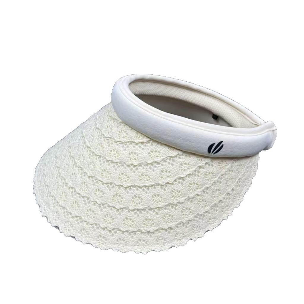 Summer New Lace Sunscreen Empty Top Hat Women's Travel Fashion Versatile Duck Tongue Sun Hat Vacation Beach Sun Hat