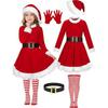Christmas Girls' Gold Velvet Party Performance Dress Set