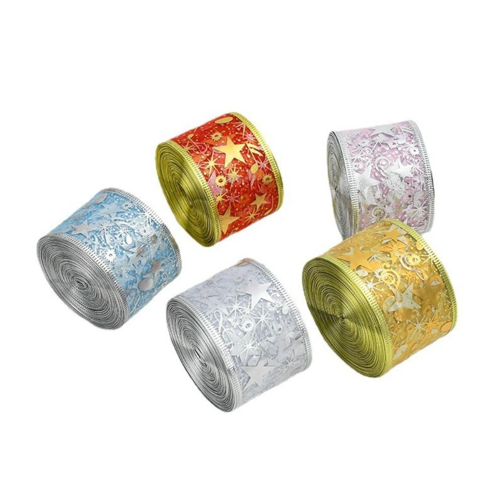 New 2m Christmas Ribbon Xmas Gift Lmitation Linen Fabric Swirl Ribbon Christmas Tree Ribbon Plaid Bow Snowflake Burlap Ribbon