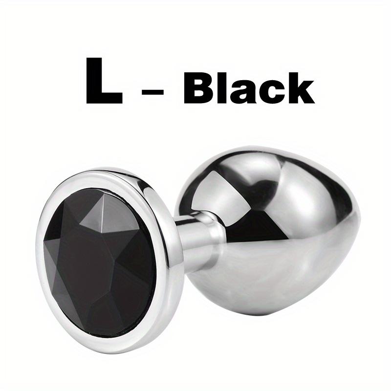 1pc Gemstone Base Stainless Steel Anal Plug - Smooth Body-Safe Metal Butt Plug for Couples Adult Pleasure Sex Toy
