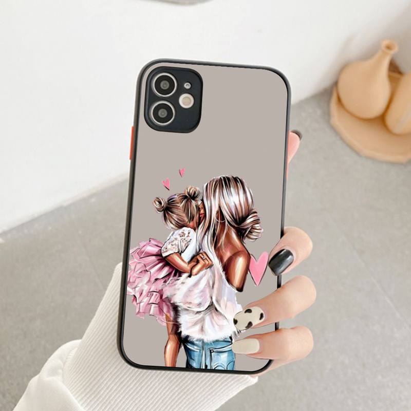 

Чехол для телефона Супер Мама Девочка Мальчик Малыш для iPhone X XR XS 7 8 Plus 11 12 pro MAX Полупрозрачный Матовый Ударопрочный корпус iPhone 12