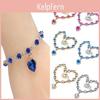 Women Rhinestone Love Fashion Shiny Heart Round Beads Charm Chain Bracelet Jewelry