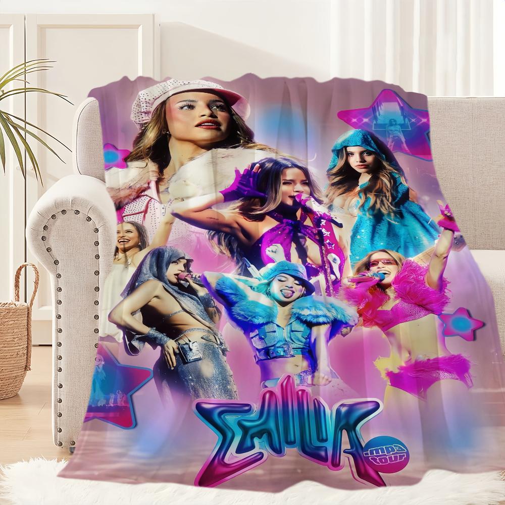 Singer Emilia Mernes Mp3 Blanket Plush Nap Sofa rug for Living Room Warm Office Bedroom Birthday Home Travel Kid Gifts