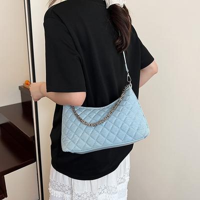 Rhombus Chain Bag Women's New Niche Design Single Shoulder Oblique Underarm Oblique Span Dumpling Bag Commuter Bag