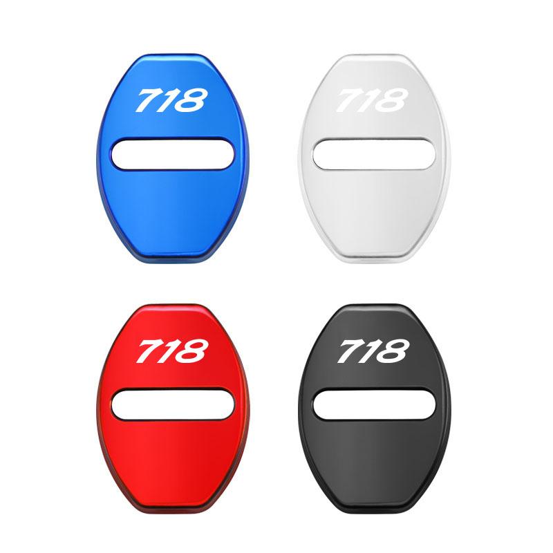 4Pcs 3D Car Door Lock Cover Accessories For Porsche Panamera Taycan 911 718 Macan Cayenne Boxster Cayman 918 Pajun