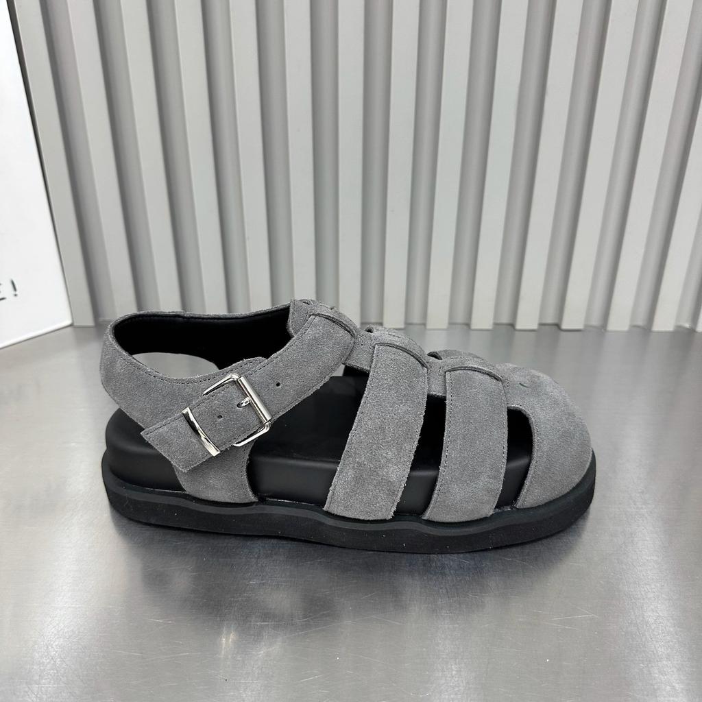 European Thick-soled Bag Head Roman Sandals Women's 2025 Summer New Muffin Bottom Retro Woven Hollow Pig Cage Shoes