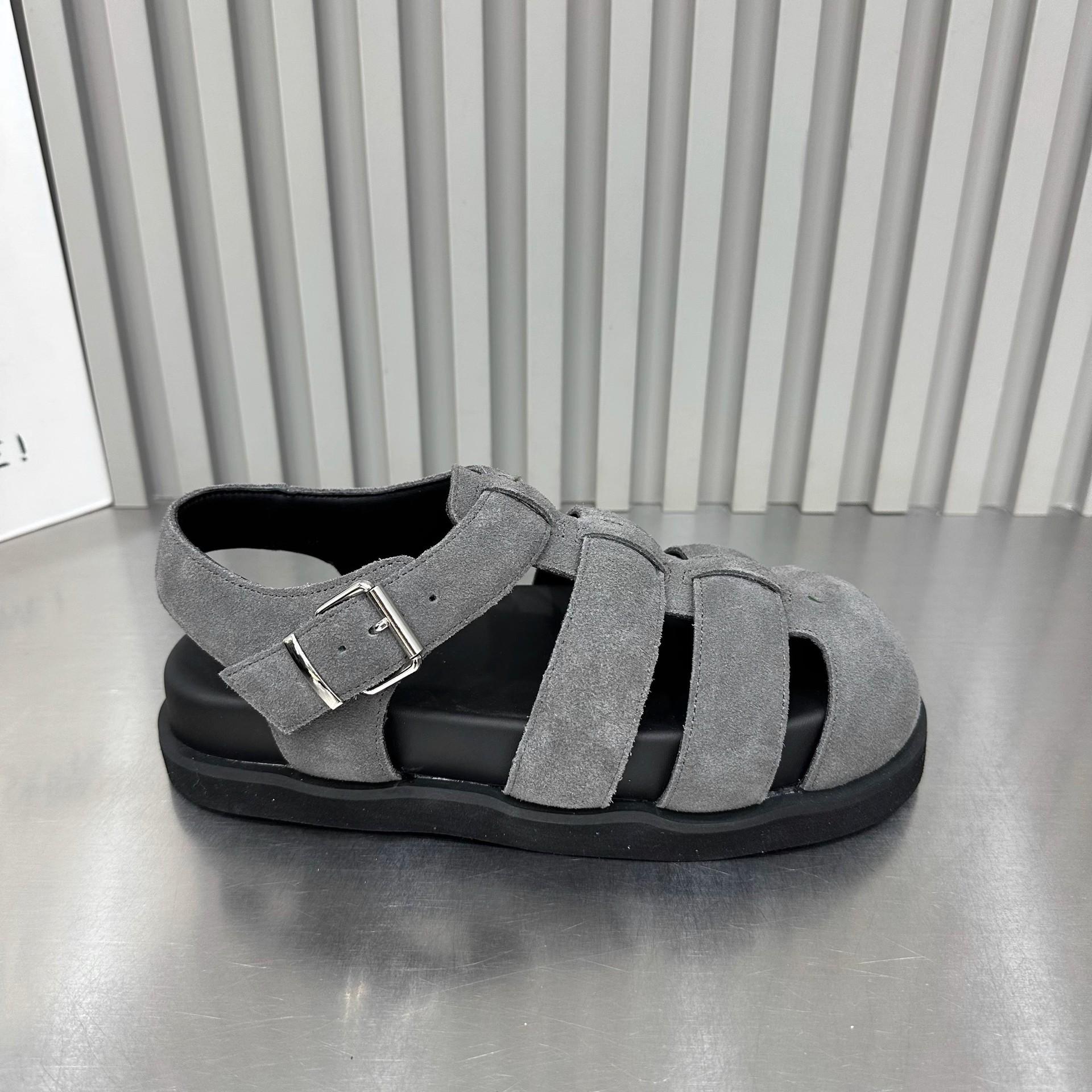 

European thick-soled bag head Roman sandals women s 2025 summer new muffin bottom retro woven hollow pig cage shoes 42 серый