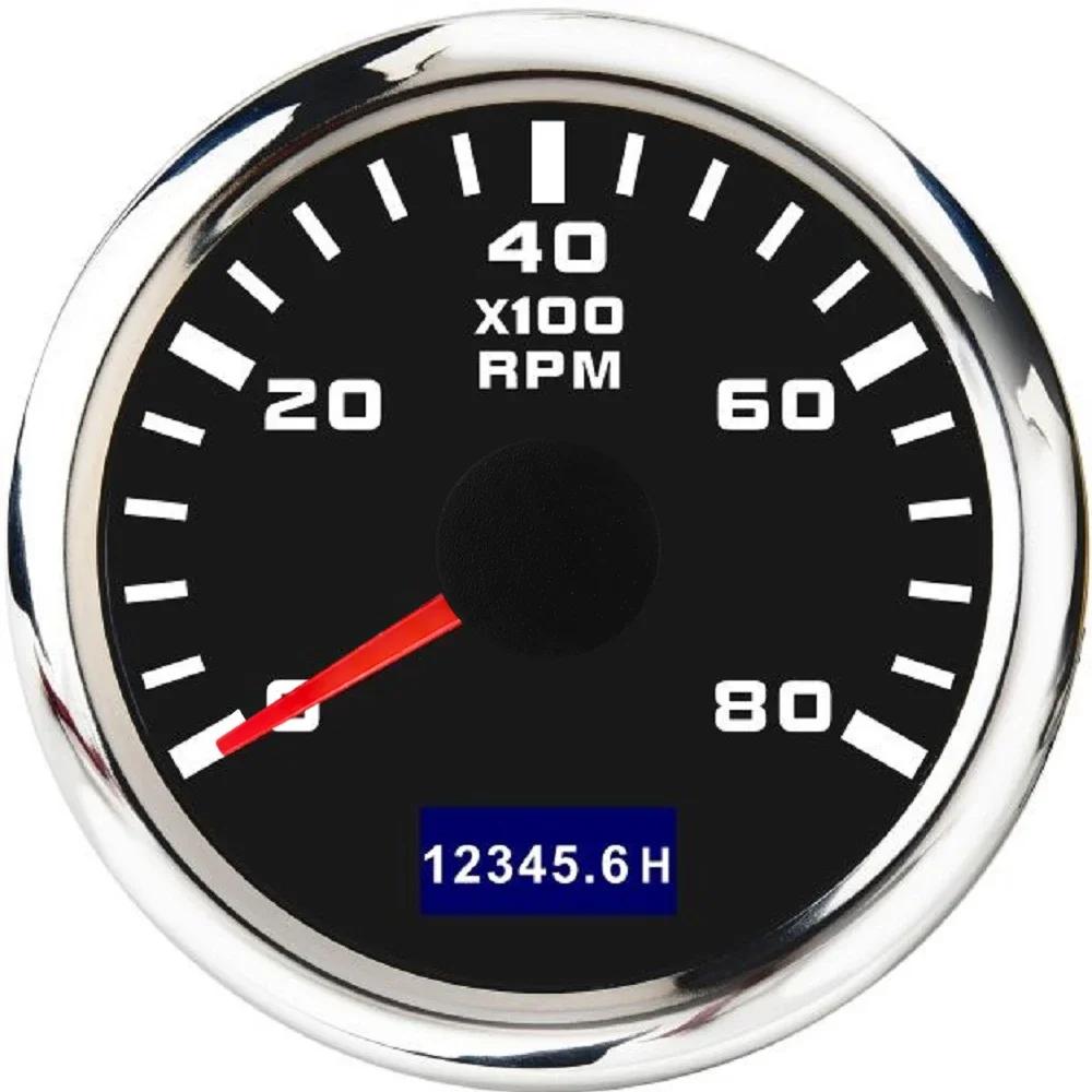 Tachymètre 3000-8000 tr/min 52mm, rétro-éclairage 7 couleurs, 3K/4K/6K/7K/8K tr/min, compteur horaire pour essence, Diesel, voiture, bateau, Yacht 12V