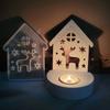 Elk House Candle Holder Silicone Mold Diy Window Houses Light Candle Holder Craft Gift Making Resin Gypsum Molds Home Decor