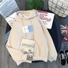 Womens Oversized Hooded Sweatshirt With Print Loose Fit Long Sleeve Casual Top Winter