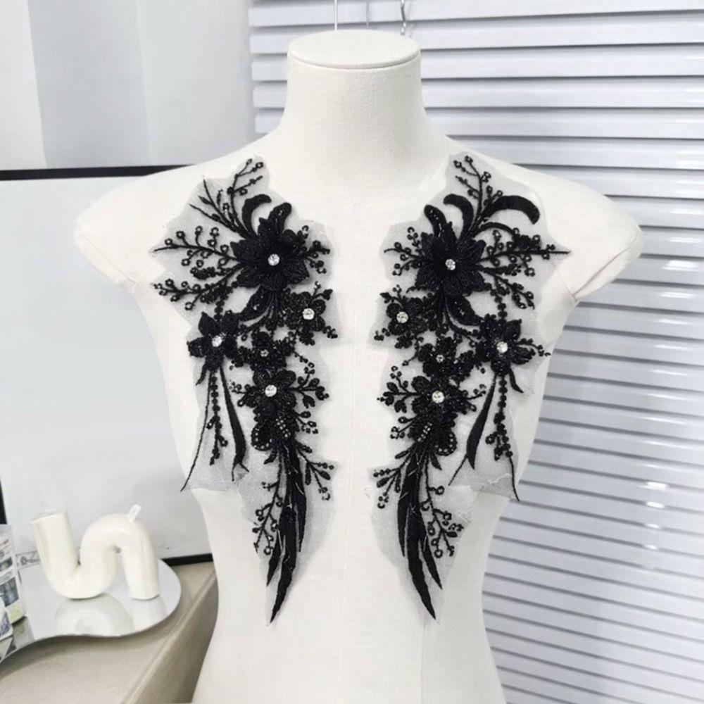 Openwork Wedding Dress Patch Three-Dimensional DIY craft Embroidery Patch Sewing On Patch Lace Fabric Applique