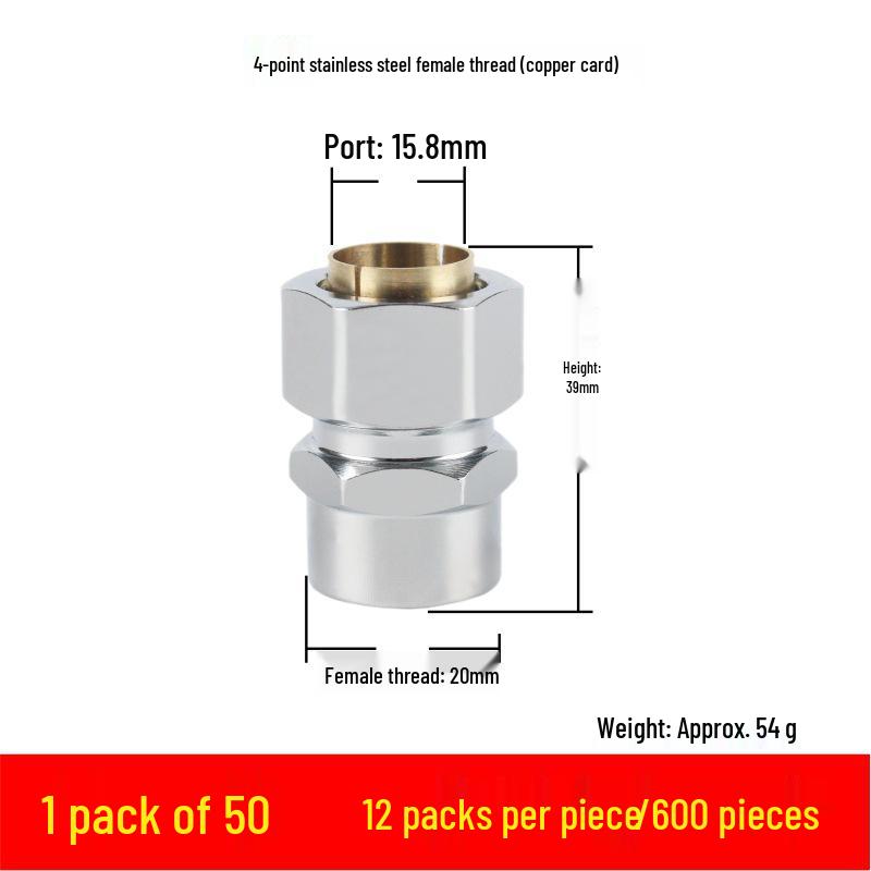 3-Piece Stainless Steel Gas Pipe Nut Set with No-Knock Wave for Natural Gas Conversion, 3/8"", 3/4"", 1"" Quick Connectors