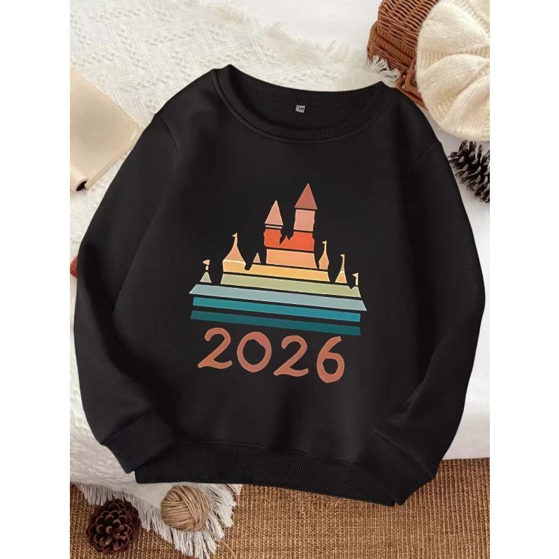 European sizes New Fashionable Kids Sweatshirt, Comfortable Crewneck Sweatshirt for Kids, Casual Versatile Trendy Printed Top for Students 110