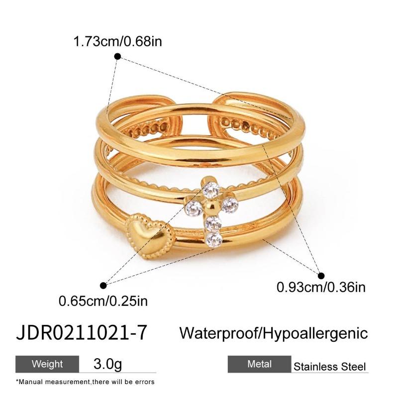 Titanium Steel Zirconium Ring - Luxurious and High-end Jewelry Finger Ring Made of Stainless Steel