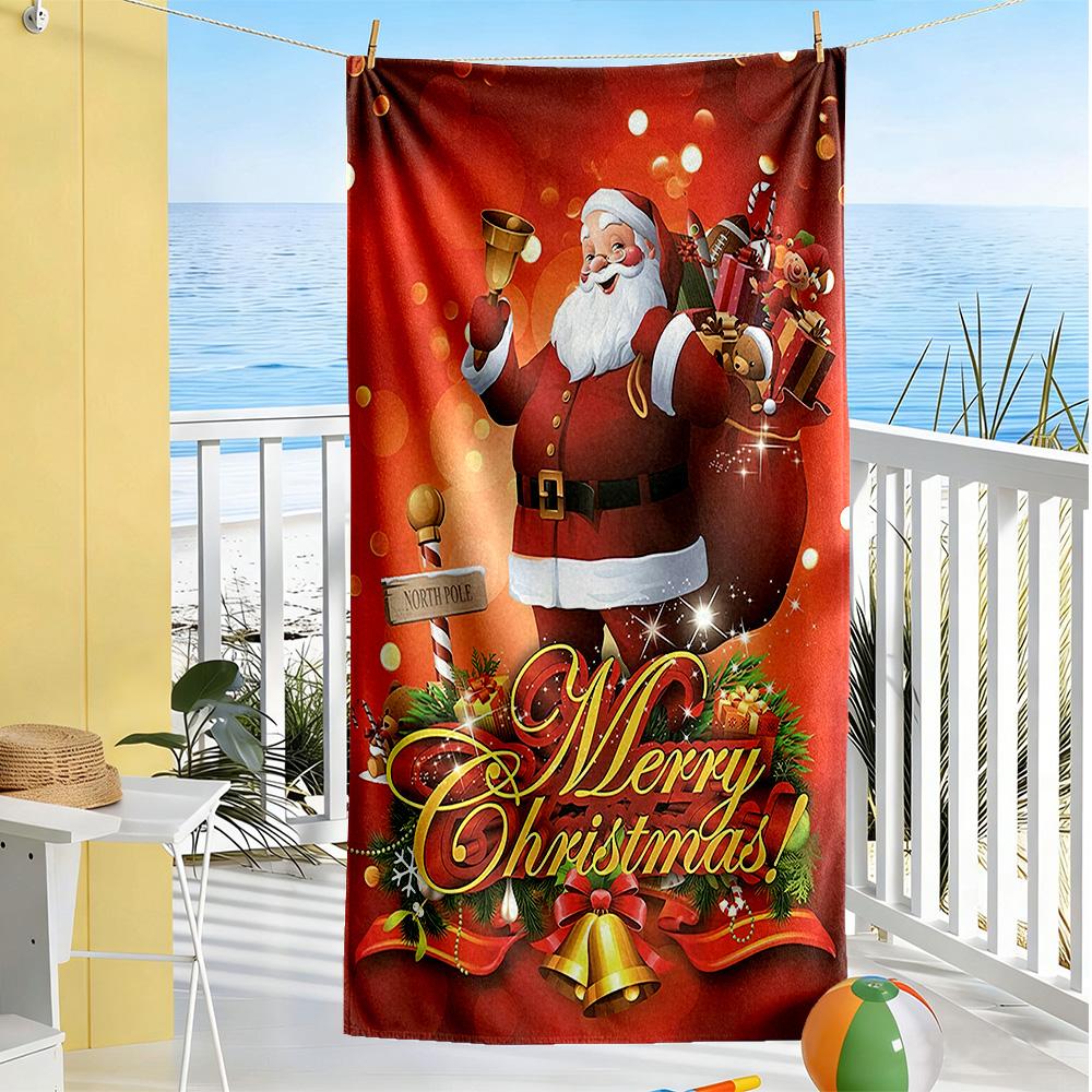 Christmas Beach Towel Super Soft Microfiber Quickdry Fabric Comfortable Lightweight