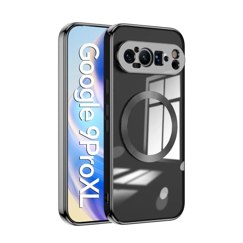 

Для Google Pixel 9 Pro XL чехол Роскошный магнитный для Magsafe Plating Мягкая прозрачная задняя крышка для Pixel 9 Pro Pixel9 8A 8pro Прозрачный полный чехол For Pixel 9 Pro