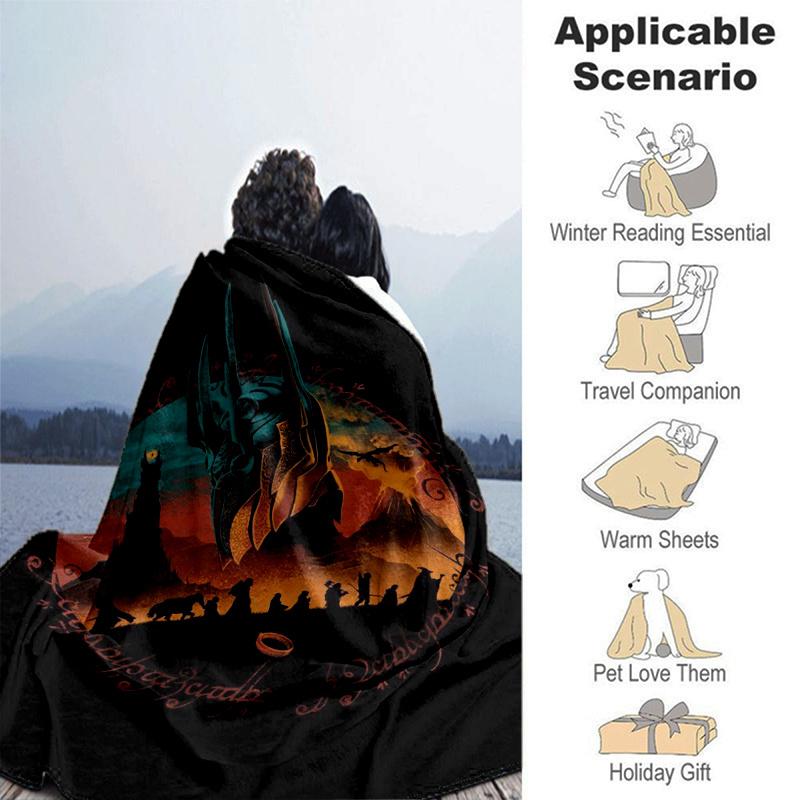 Lord of the Rings: The Fellowship of the Ring Poster PrintPrint Blanket, Soft Blanket For Sofa Office Bed And Travelling Daughter Birthday G