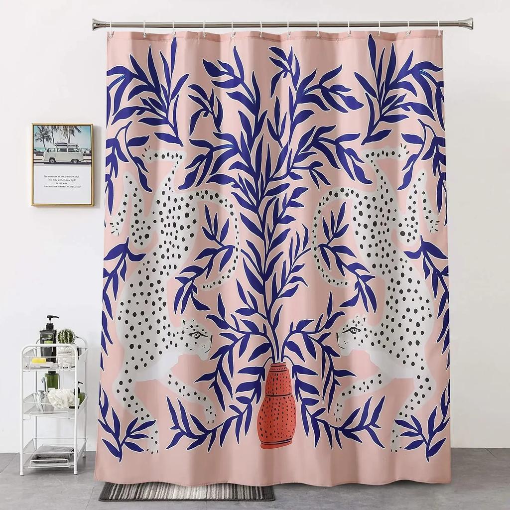 William Morris Shower Curtain,Green Shower Curtain Set For Bathroom Heavy Weight Fabric Decorative Bath Curtain Washable Curtain