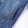 Women's Plus Size Round Neck Jacket Casual Short Tops Denim Jacket