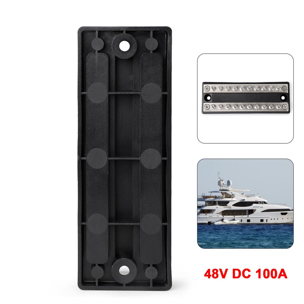 Sammelschiene 100A 5-Kreis Doppel-Sammelschiene Klemmenblock Stromverteilerblock 12V 24V 32V 48V DC Für Auto Wohnmobil LKW Yacht Schiff