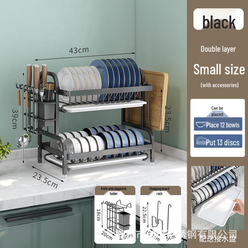Multi-functional Kitchen Storage and Draining Rack for Bowls, Plates, Utensils, and Chopsticks
