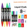 8/16 Colors Dual Tip Liquid Erasable Chalk Markers Pens Washable & Wet Erase Neon Makers for Blackboard Chalkboard Glass Window