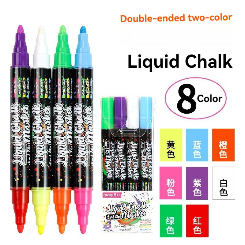 

8/16 Colors Chalk Markers Set Liquid Chalk Highlighter Markers for Blackboard Neon Pens, Washable Window Drawing Car Wet Erase