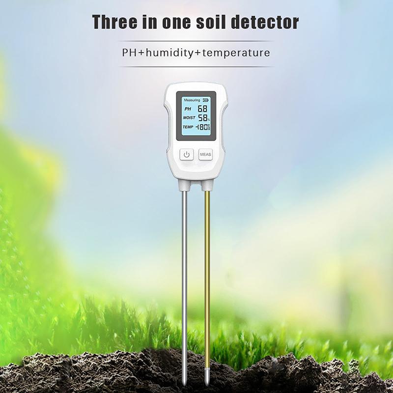 3 In 1 Digital Lcd Soil Meter Temperature Humidity Ph Meter With Backlight Plant Measuring Instrument For Flower Plants Garden