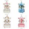 Boîte à musique tournante exquise de dessin animé Ornement de bureau Carrousel Boîte à musique Facile à utiliser Grande roue Cadeau pour petite amie