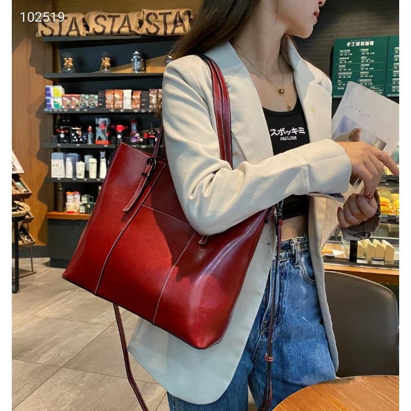 New Fashion Large Capacity Single Shoulder Crossbody Bag European and American Retro Oil Wax Pitot Bag