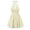 Elegant Printed Halter Dress - European & American Style, Versatile & Fashionable