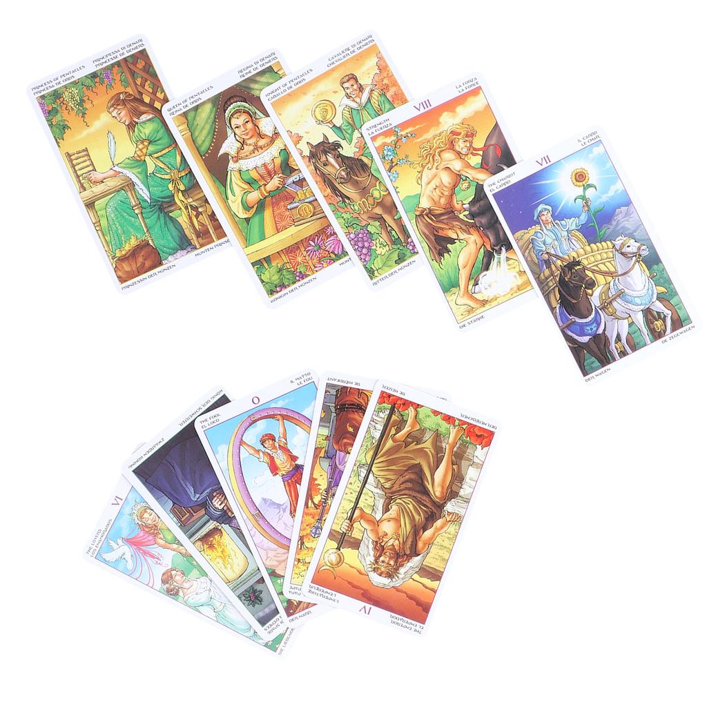 Wheel of Year Tarot Cards Hologram Paper Divination Playing Cards Entertainment Board Game