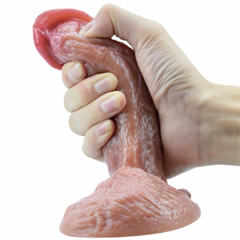 Flüssigkeit Silikon Sucker Simulation Penis Große Fleisch Stick Dildo Lebensechte Penis Weibliche Masturbation Gerät Erwachsene Sex Produkte