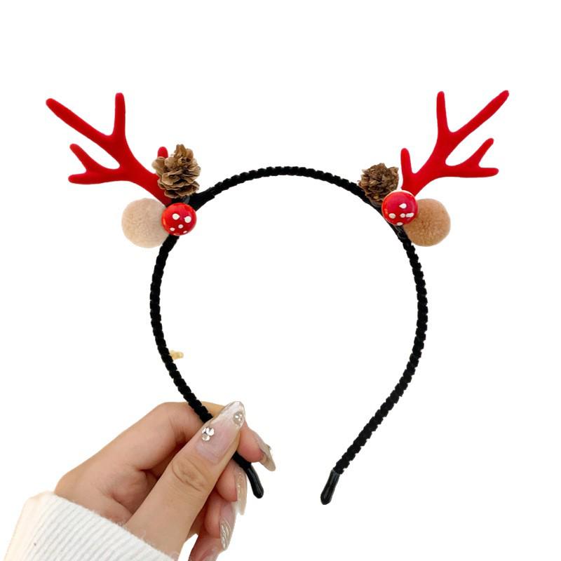 2025 Christmas Antler Headband Hair Tie - Women's Holiday Hair Accessories