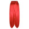 Women Belly Dance Pants Loose Fit Elastic Waistband Satin Bloomers Stage Performance Trousers