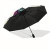 1pc Hummingbird Floral Automatic Open/close Folding Compact Umbrella, 8 Rib Sturdy Canopy, Lightweight Portable, Everyday Use, Gift,,124